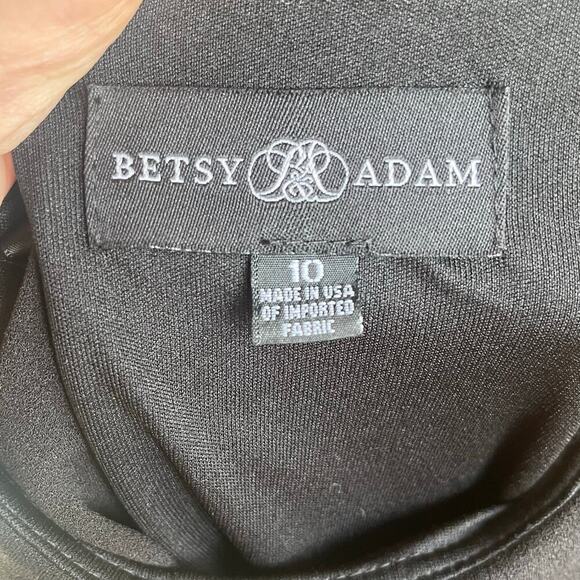Betsy & Adam Melanie Dress Black Bell Sleeve Sheath Size 10 - Picture 8 of 9
